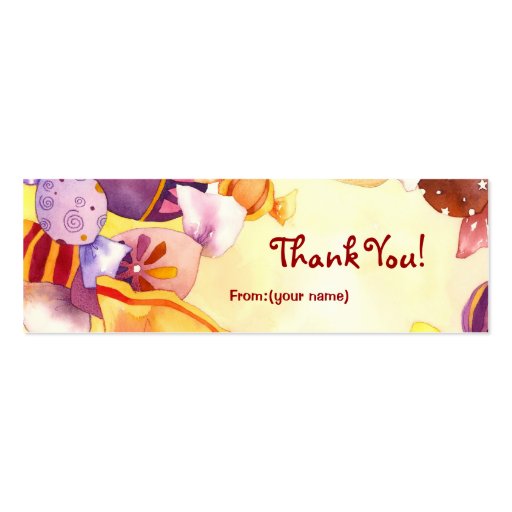 Colorful Candies:Thank You Gift Tag Business Cards (front side)