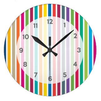 Colorful Candy Stripes Clocks