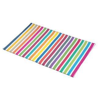 Colorful Candy Stripes Place Mats