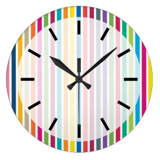 Colorful Candy Stripes Wall Clock