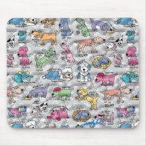Colorful Canines mousepads by SandyOdesign Colorful Canines mousepads