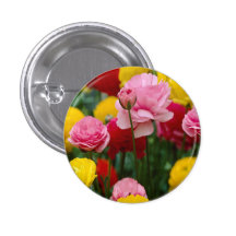 Colorful Carnation Flowers Button