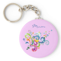 Colorful Carnival Streamers Design Key Chain