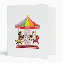 Colorful Carousel Vinyl Binder