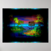 outdoorsmen, colorful, carribean, david, wilder, border, sunset, sunsets, girl, lady, bird, birds, palm, tree, trees, sky, skies, sunrise, sun, paradise, beach, ocean, water, beaches, travel, oceans, sea, tropical, coconut, wave, waves, sunny, pirate, ship, ships, pirates, islands, sunrises, treasure, chest, Poster with custom graphic design