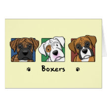 Colorful Cartoon Boxers Greeting Card