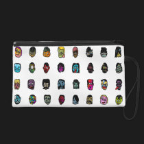 Colorful Cartoon Faces Wristlet bagettes bags