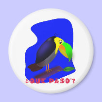 Colorful cartoon Toucan magnets