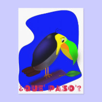 Colorful cartoon Toucan postcards