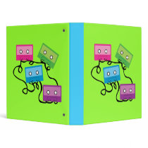 Colorful Cassette Tapes 3 Ring Binders