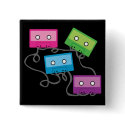 Colorful Cassette Tapes buttons