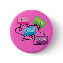 Colorful Cassette Tapes buttons