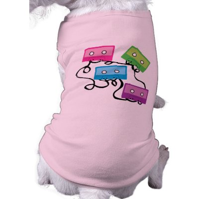Colorful Cassette Tapes Dog Tee by toxiferous