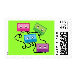 Colorful Cassette Tapes stamp