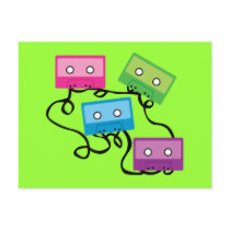 Colorful Cassette Tapes postcards by toxiferous Colorful Cassette Tapes postcards