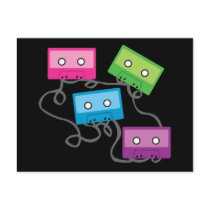 Colorful Cassette Tapes Postcard