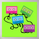 Colorful Cassette Tapes Poster