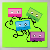 Colorful Cassette Tapes Poster