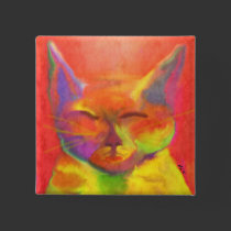 Colorful Cat Art Pin buttons by Victoreeah Colorful Cat Art Pin buttons