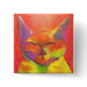 Colorful Cat Art Pin buttons by Victoreeah Colorful Cat Art Pin buttons