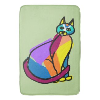 Colorful Cat Hero Bath Mat