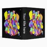 Colorful Cat Pattern 3 Ring Binder