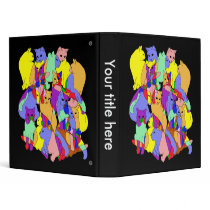 Colorful Cat Pattern binders