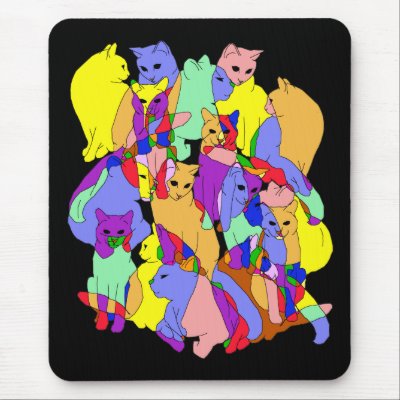 Colorful Cat Pattern Mousepads