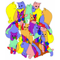 Colorful Cat Pattern t-shirts