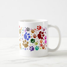 colorful cat paws mug