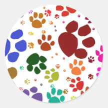 colorful cat paws sticker