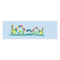 Colorful Caterpillar Bookmark Business Card Template