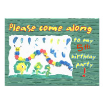 Colorful Caterpillar Personalized Invite