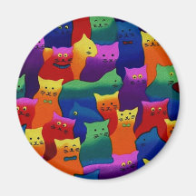 Colorful Cats Fridge Magnet