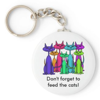 Colorful Cats Keychain keychain