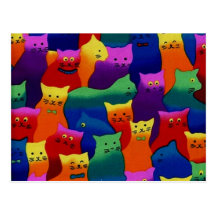 Colorful Cats Post Cards
