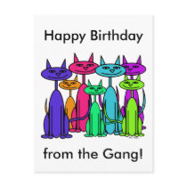 Colorful Cats Postcard