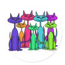 Colorful Cats Stickers