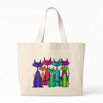 Colorful Cats Tote Bag