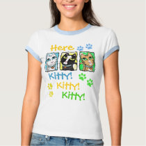 Colorful Cats Triptych T-Shirt