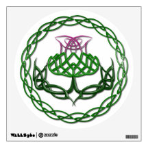 Colorful Celtic Knot Thistle Room Stickers