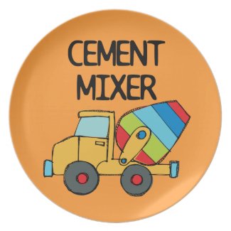 Colorful Cement Mixer Dinner Plate