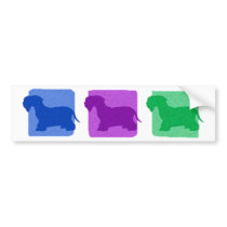 Colorful Cesky Terrier Silhouettes bumper stickers by MenagerieMayhem Colorful Cesky Terrier Silhouettes bumper stickers