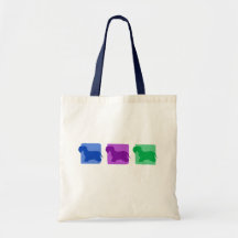 Colorful Cesky Terrier Silhouettes Tote Bags