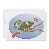 Colorful Chameleon Invitation