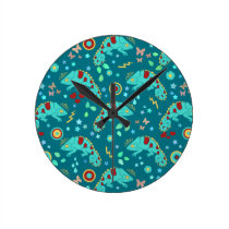 Colorful Chameleon Pattern wall clocks