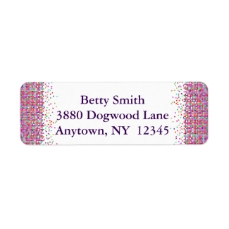 Colorful Checks Design Return Address Labels