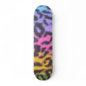 colorful cheetah print skateboard