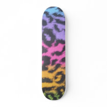colorful cheetah print skateboard