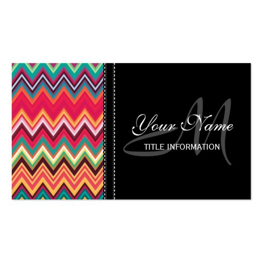 Colorful Chevron Pattern Business Card (front side)
